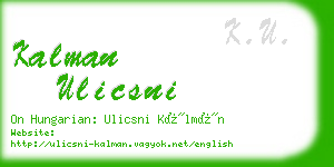 kalman ulicsni business card